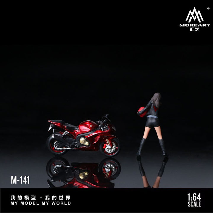 [Preorder] MoreArt 1:64 Suzuki Transparent Red Motorcycle Girl MO222141