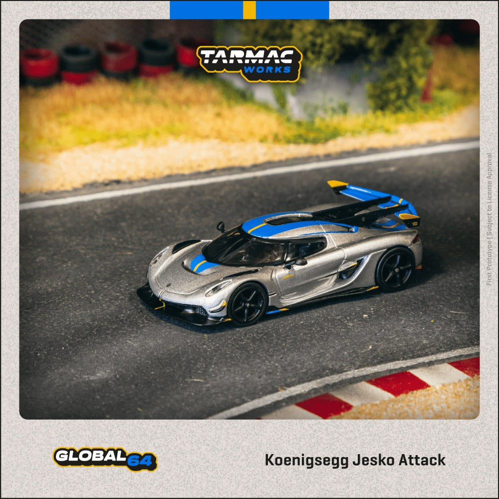 [Preorder] Tarmac Works 1:64 Koenigsegg Jesko Attack Silver T64G-TL052-SL