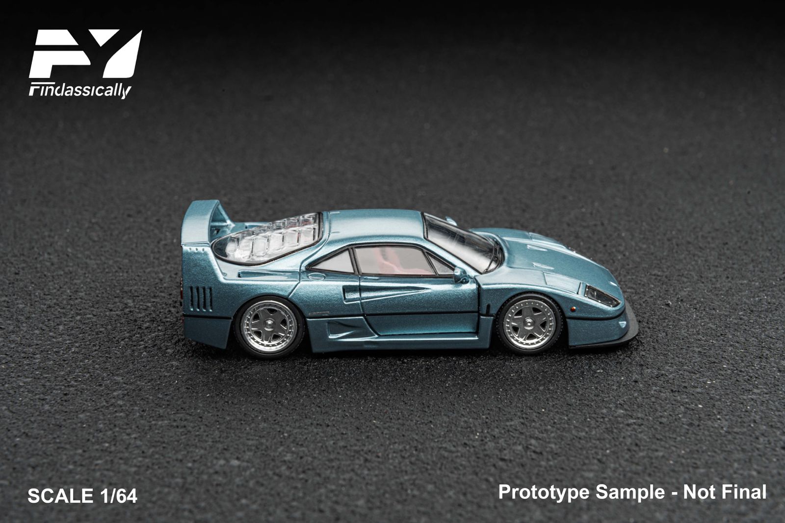 フェラーリ F40 ライトブルー 1/64 Finclassically 1:64 Ferrari F40 Ice Blue – Horizon Diecast
