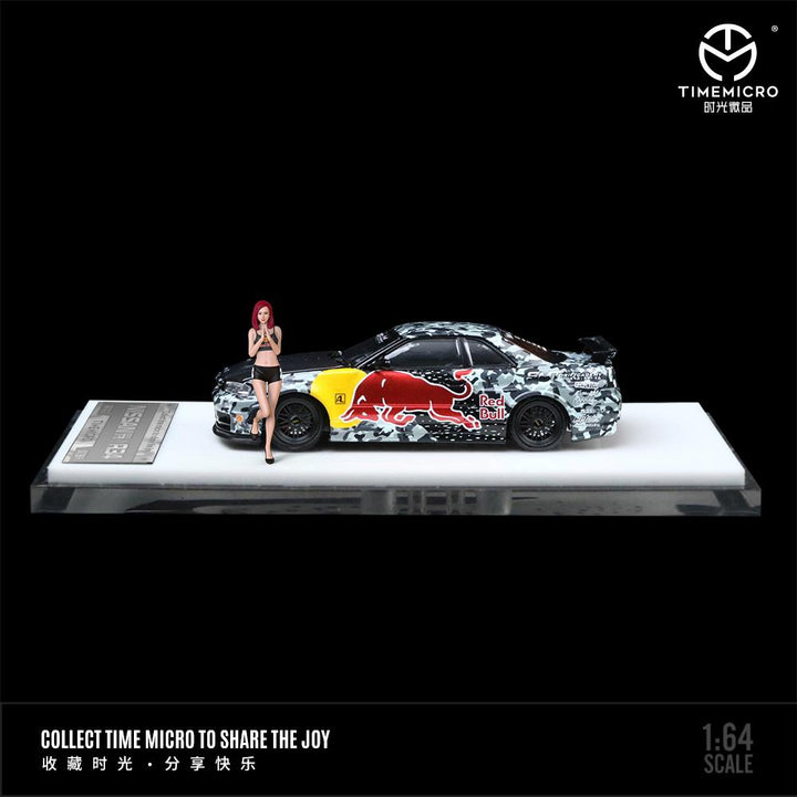 TimeMicro 1:64 Nissan GTR34 Red Bull / White Apple (4 Versions)