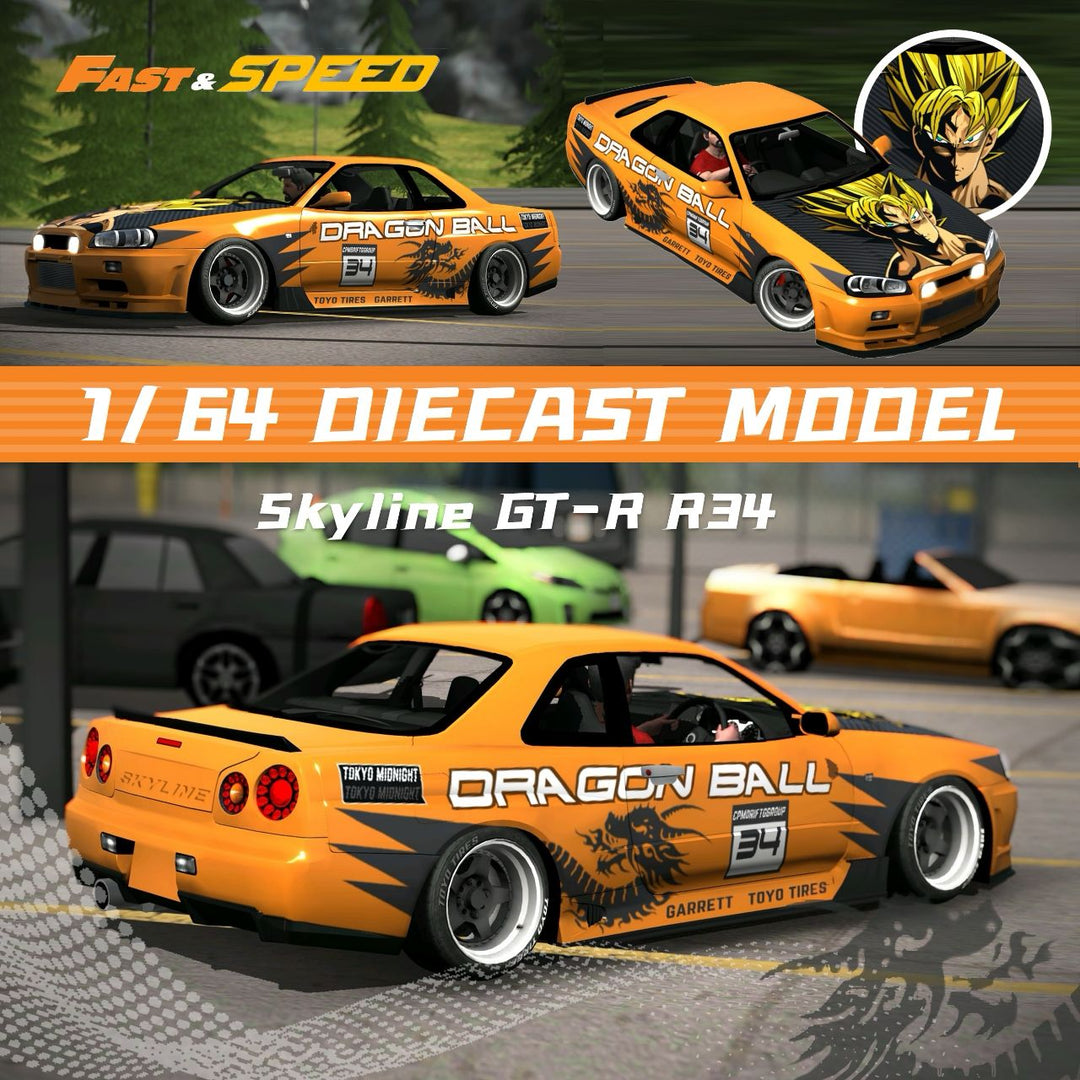 [Preorder] Fast Speed 1:64 Nissan Skyline GT-R R34 5th generation BNR34 - (2 Colors)