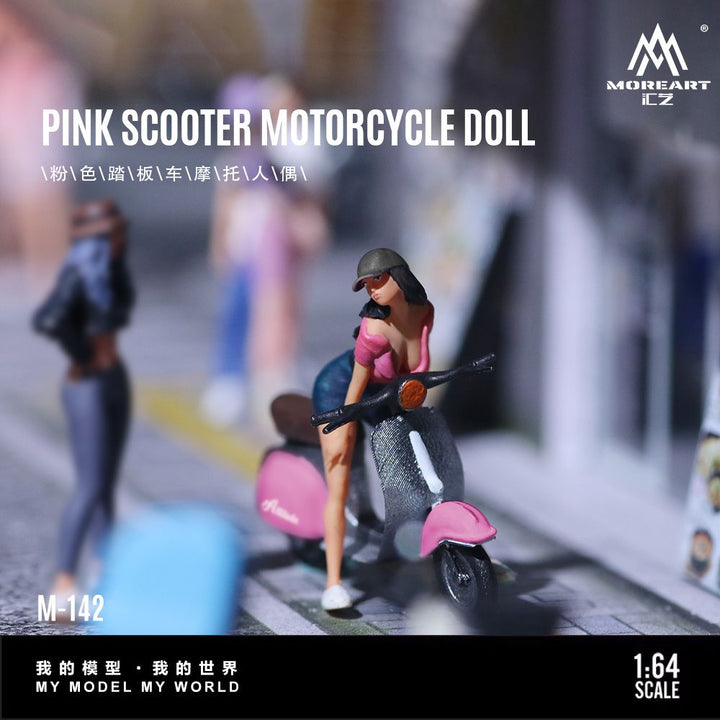 [Preorder] MoreArt 1:64 Pink Scooter Motorcycle Doll MO222142