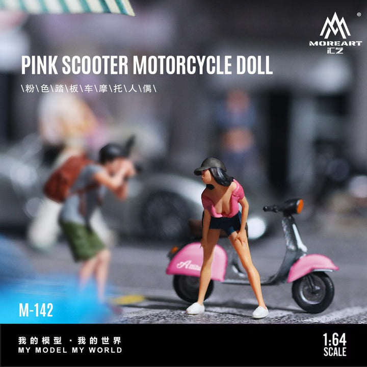 [Preorder] MoreArt 1:64 Pink Scooter Motorcycle Doll MO222142