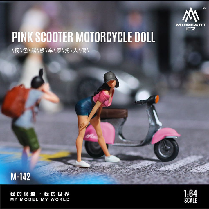 [Preorder] MoreArt 1:64 Pink Scooter Motorcycle Doll MO222142