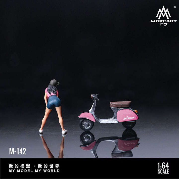 [Preorder] MoreArt 1:64 Pink Scooter Motorcycle Doll MO222142