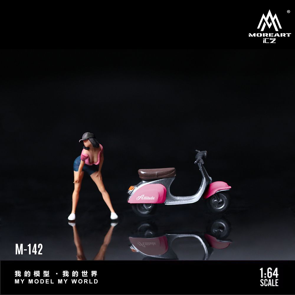 [Preorder] MoreArt 1:64 Pink Scooter Motorcycle Doll MO222142