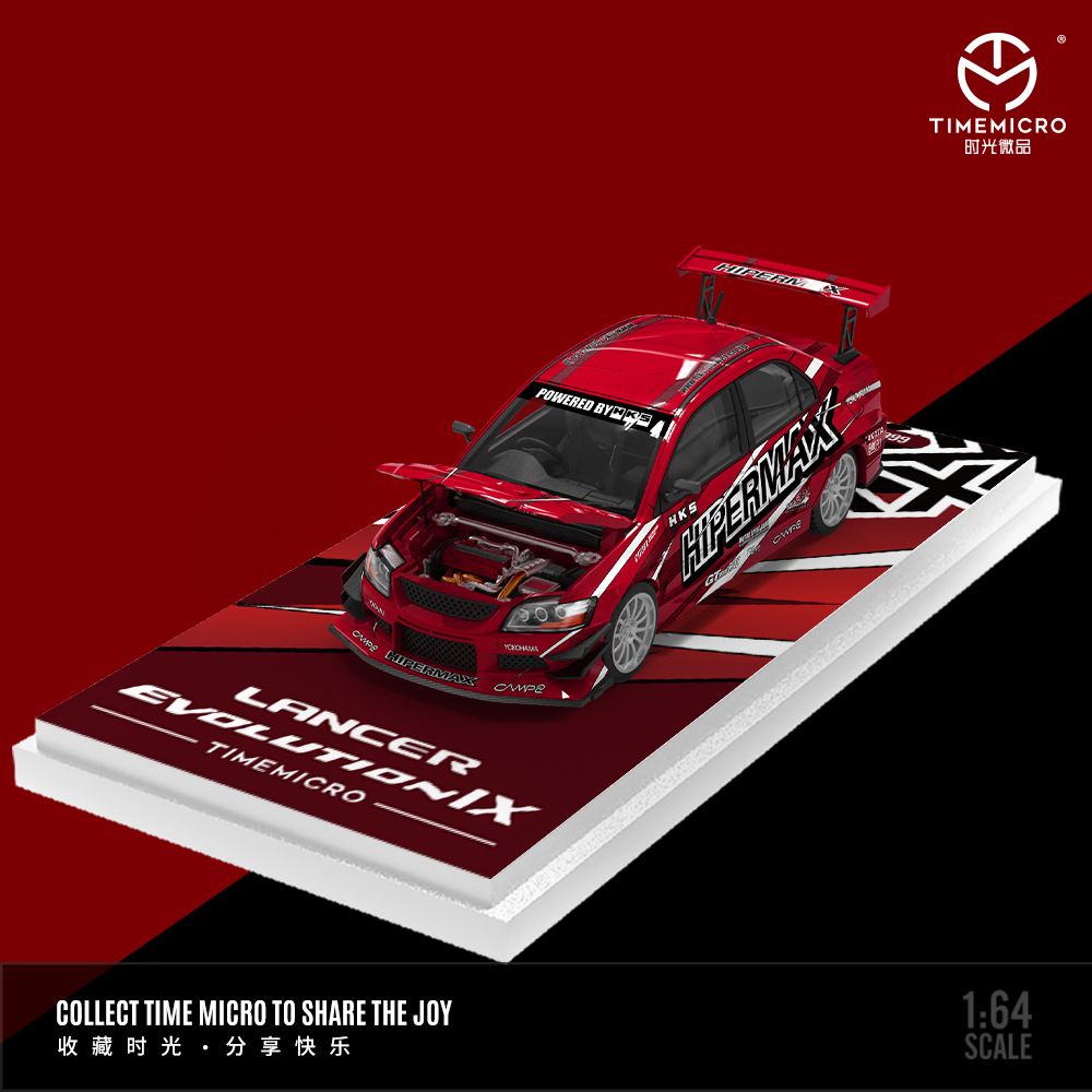 [Preorder] Time Micro 1:64 Mitsubishi Evolution IX HIPERMAX Livery (4 Versions)