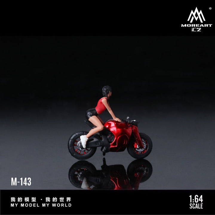 [Preorder] MoreArt 1:64 Short-Tailed Transparent Red Motorcycle Girl MO222143