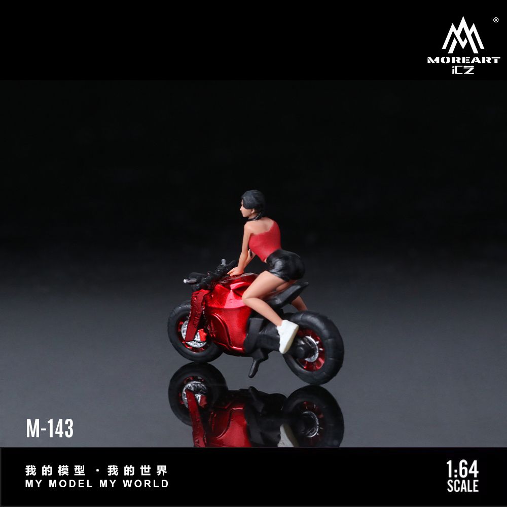 [Preorder] MoreArt 1:64 Short-Tailed Transparent Red Motorcycle Girl MO222143