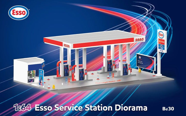 [Preorder] Tiny City 1:64 - Esso Service Station Diorama Bd30 ATS64047