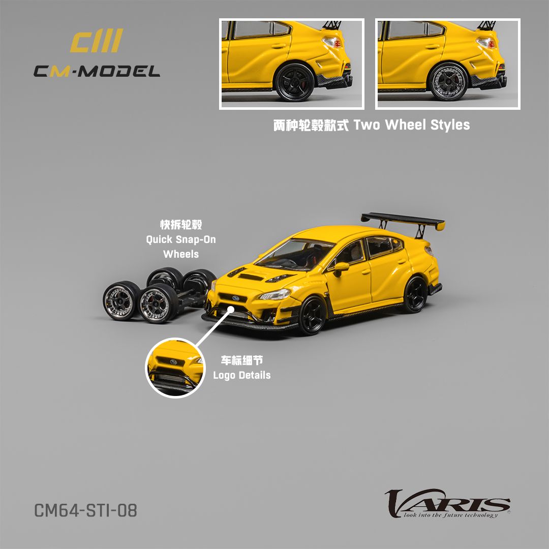 [Preorder] CM Model 1:64 SUBARU STI Varis Widebody 1.0 Yellow CM64-STI-08