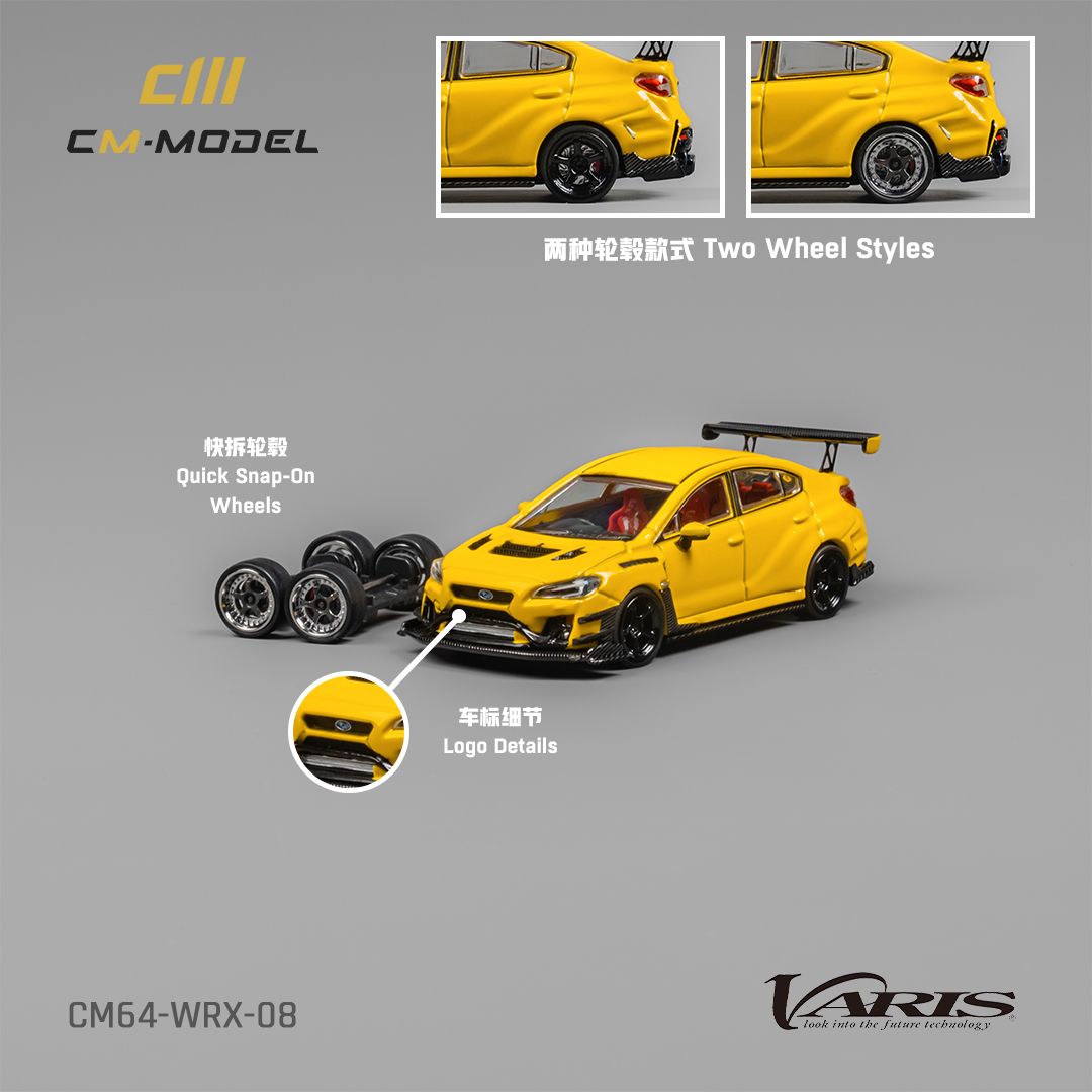 [Preorder] CM Model 1:64 Subaru WRX Varis Widebody 2.0 Yellow CM64-WRX-08