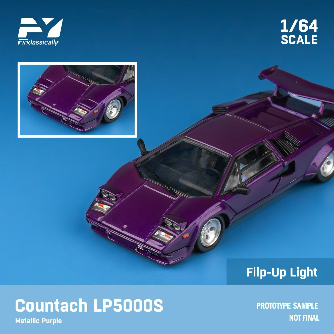 Finclassically 1:64 Lamborghini countach lp5000s (3 colors