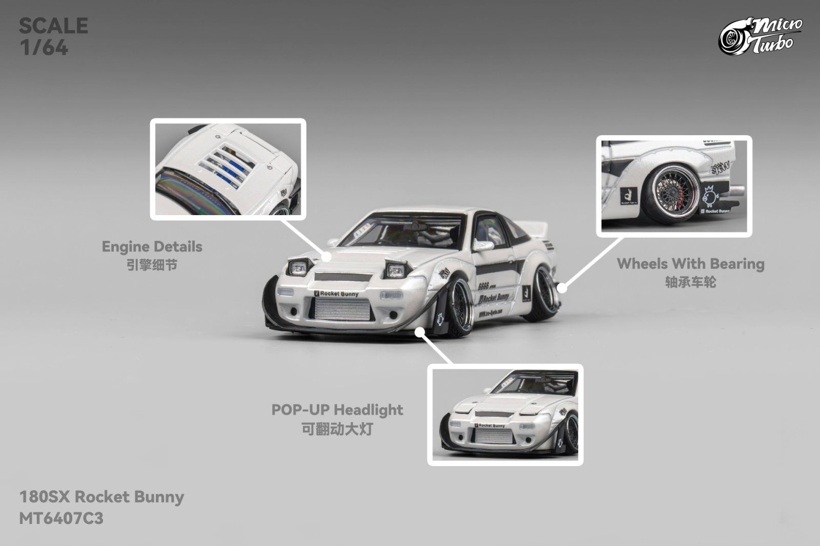 1/64 MicroTurbo Rocket Bunny 積載車 パンデムリバリ Microturbo 1/64 Custom Tow Truck - Rocket Bunny White