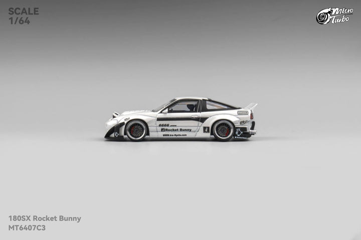 [Preorder] Microturbo 1:64 Custom 180SX Rocket Bunny - Metalic White MT6407C3