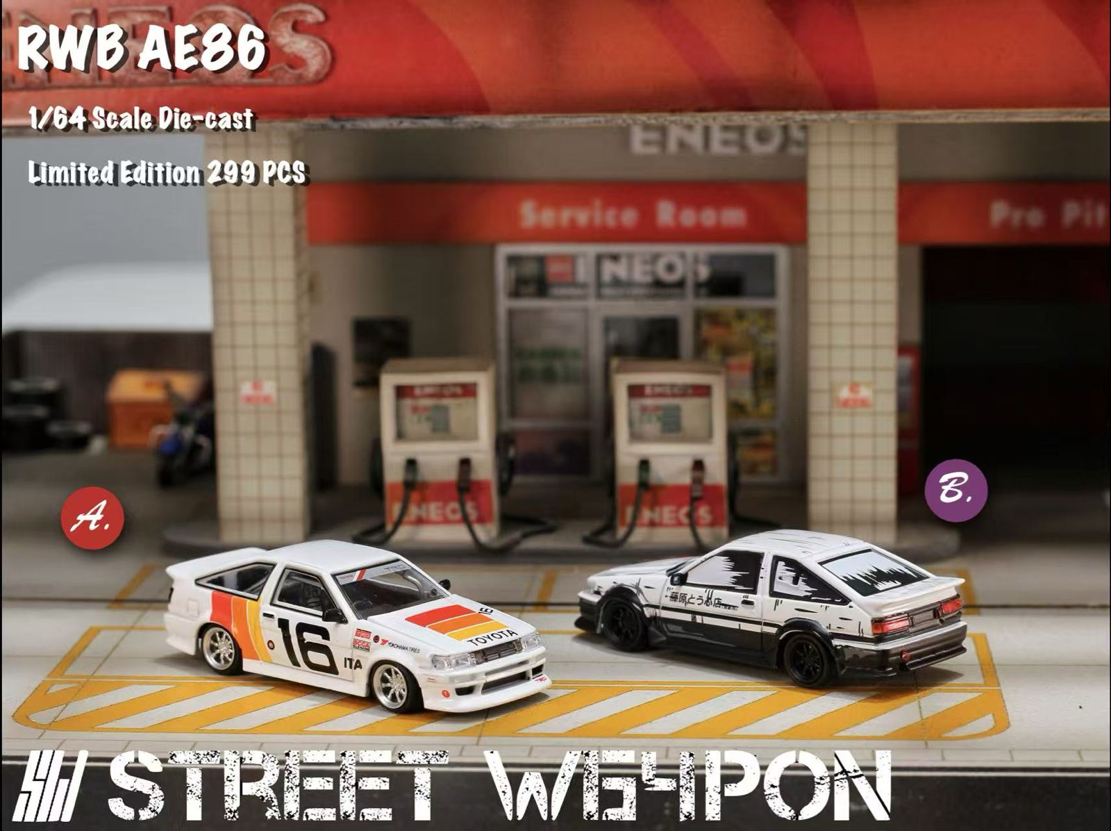 Street Weapon 1:64 Toyota Levin AE86 RWB Wide body – Horizon Diecast
