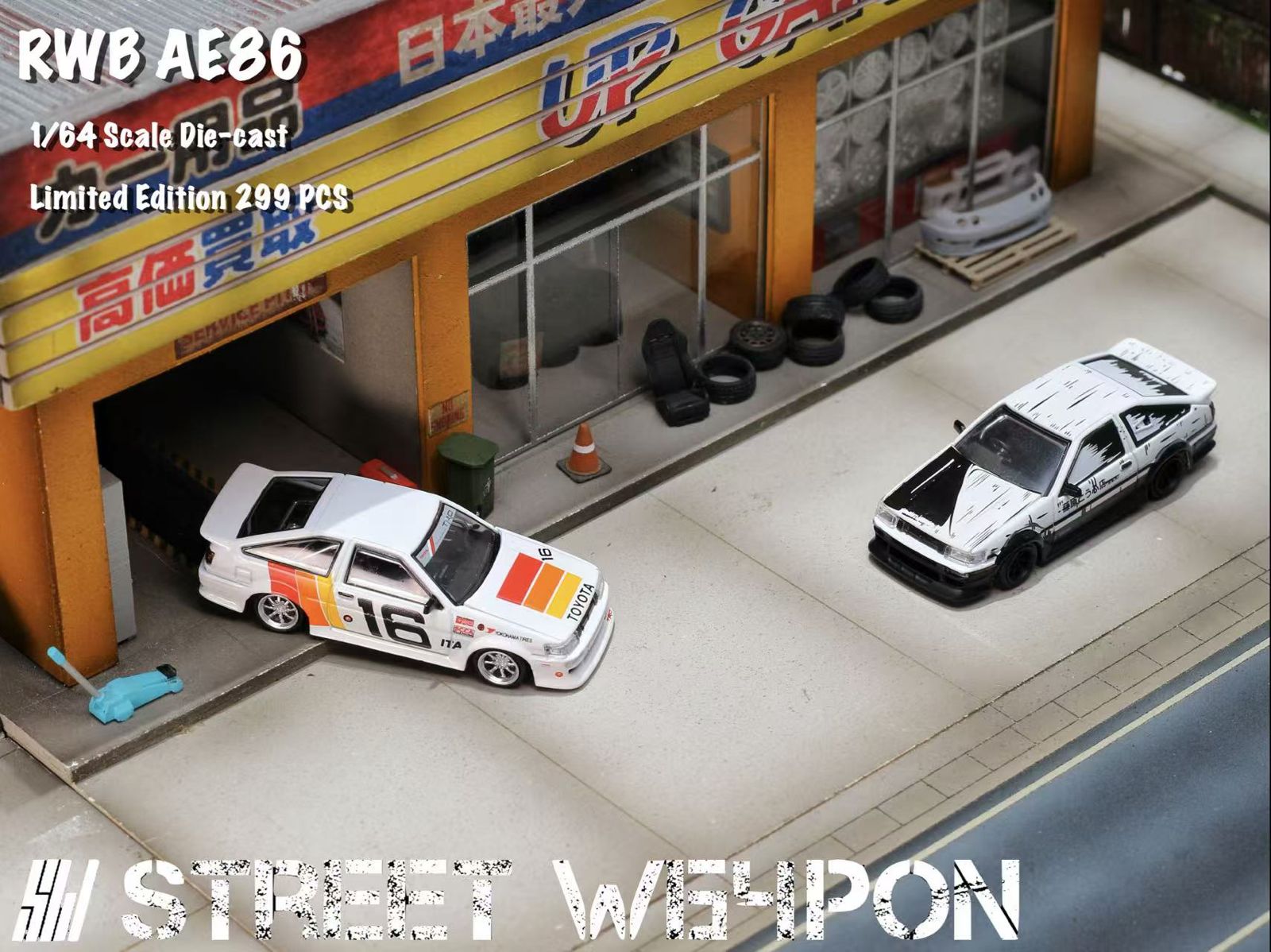 Street Weapon 1:64 Toyota Levin AE86 RWB Wide body – Horizon Diecast
