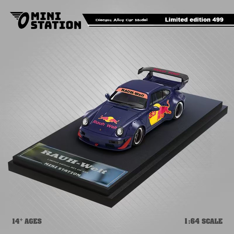 [Preorder] Mini Station 1:64 Porsche RWB 964 #33 Redbull Livery (2 Versions)