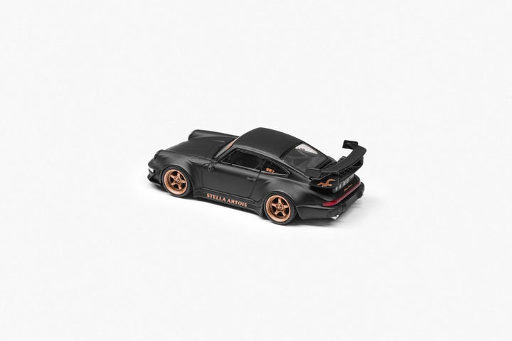 [Preorder] Decode 1:64 Porsche 911 widebody RWB964 Matte Black Gold Wheel