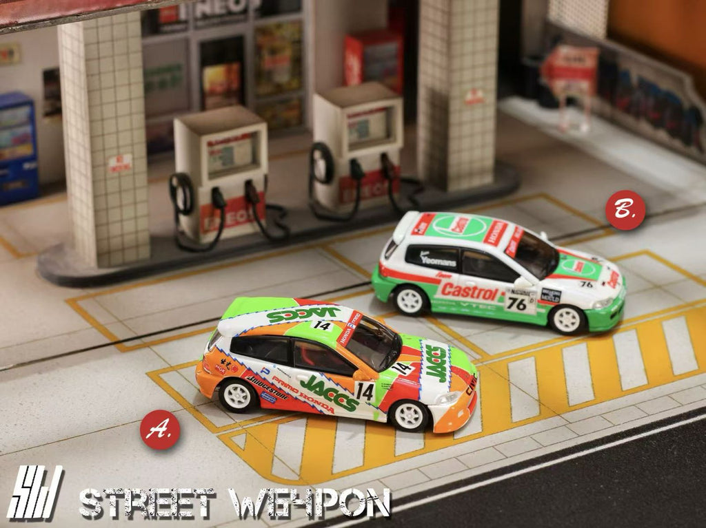 ミニカー 1/64 street weapon Civic Street Weapon 1:64 Honda Civic EG6 (2 Colours) – Horizon Diecast