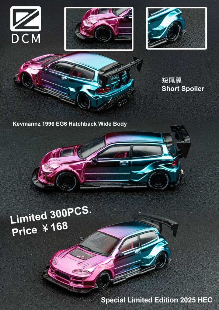 DCM 1:64 Honda Kevmannz 1996 EG6 Hatchback Wide Body (2 Versions)