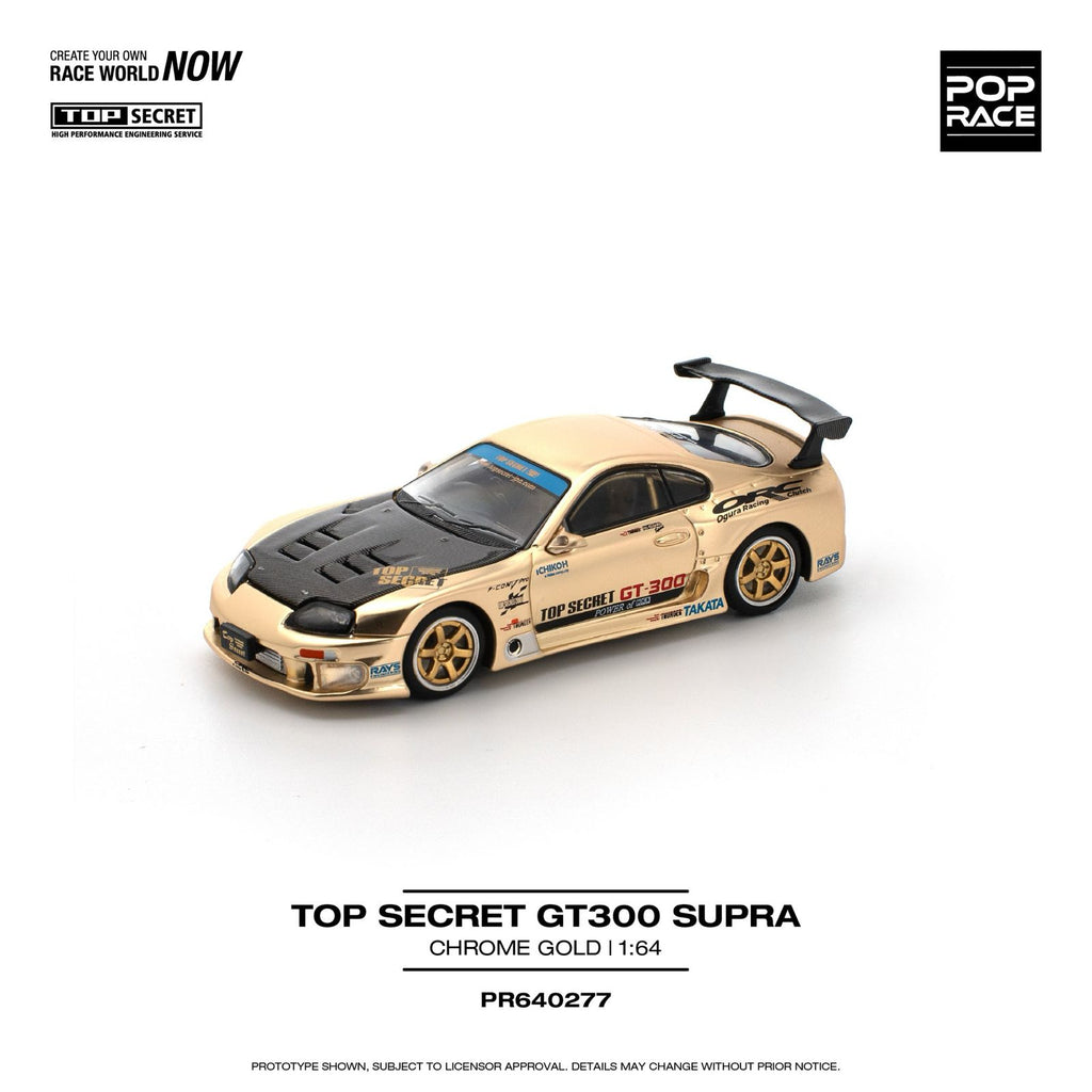 POPRACE 1:64 Top Secret Toyota GT300 Supra -Chrome Gold PR640277