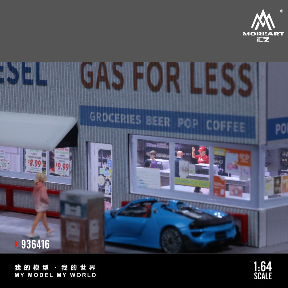 [Preorder] MoreArt 1:64 AMERICAN GAS STATION SCENE MODEL MO936416