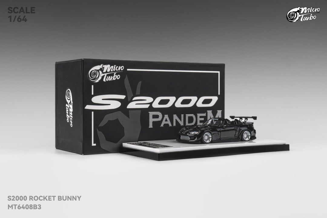 [Preorder] Microturbo 1:64 Honda S2000 Pandem Rocket Bunny Metallic Black