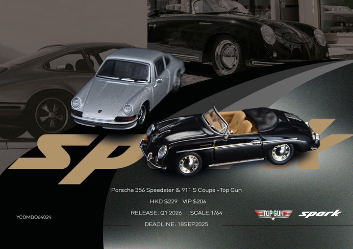 [Preorder] Spark 1:64 Porsche 356 Speedster & 911 S Coupe (Tiny Exclusive) YCOMBO64024