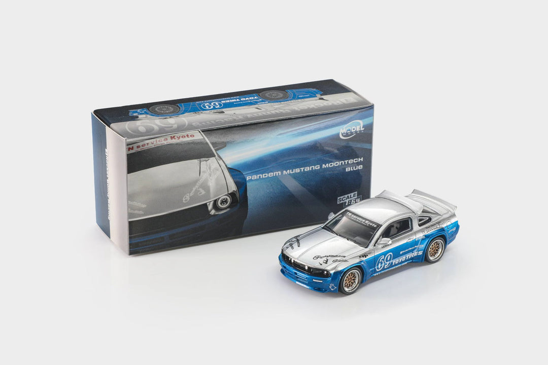 [Preorder] Model Model 1:64 Pandem Mustang Blue Silver MM64-PM-009