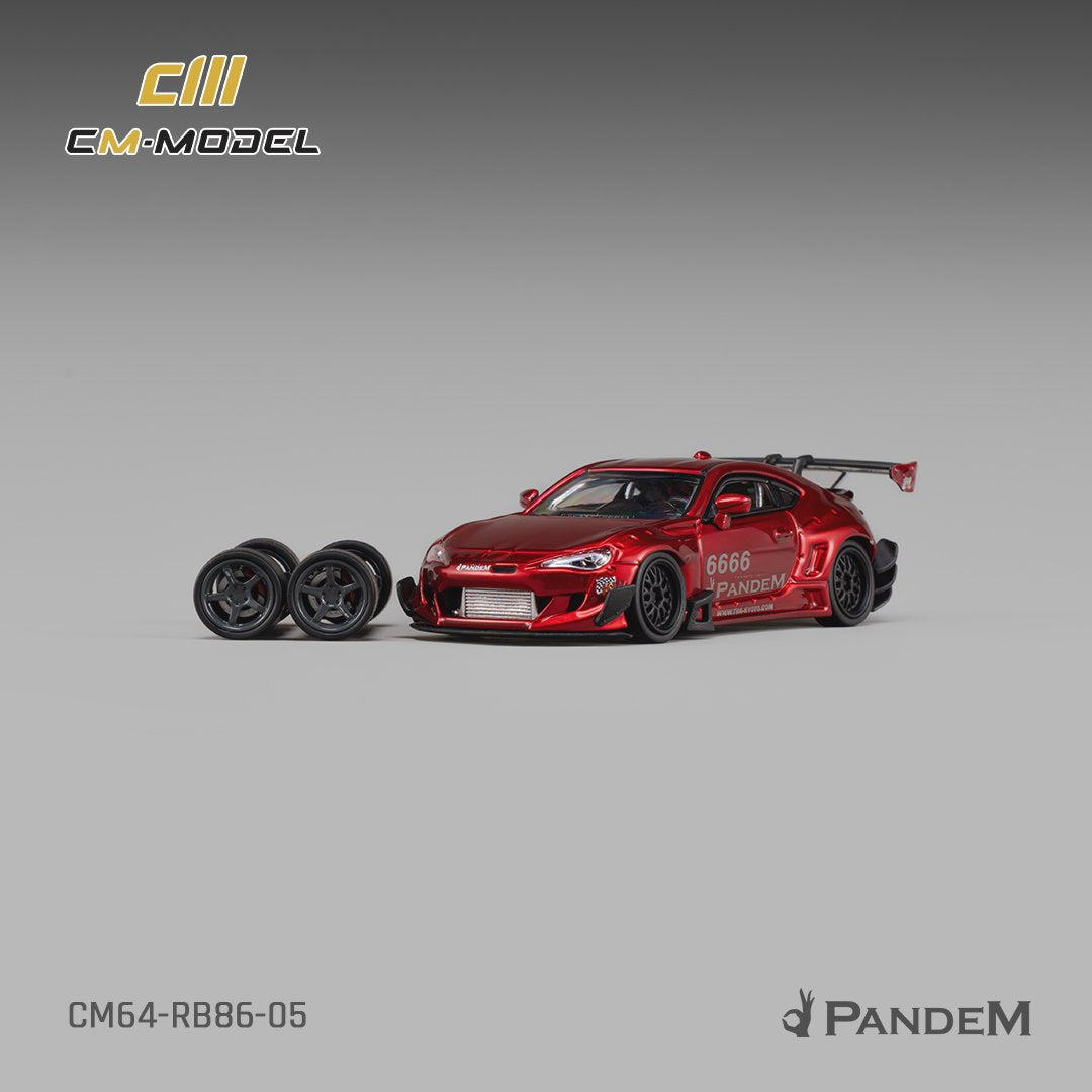 [Preorder] CM Model 1:64 Toyota GT86 Pandem Widebody V3.5 Metallic red CM64-RB86-05