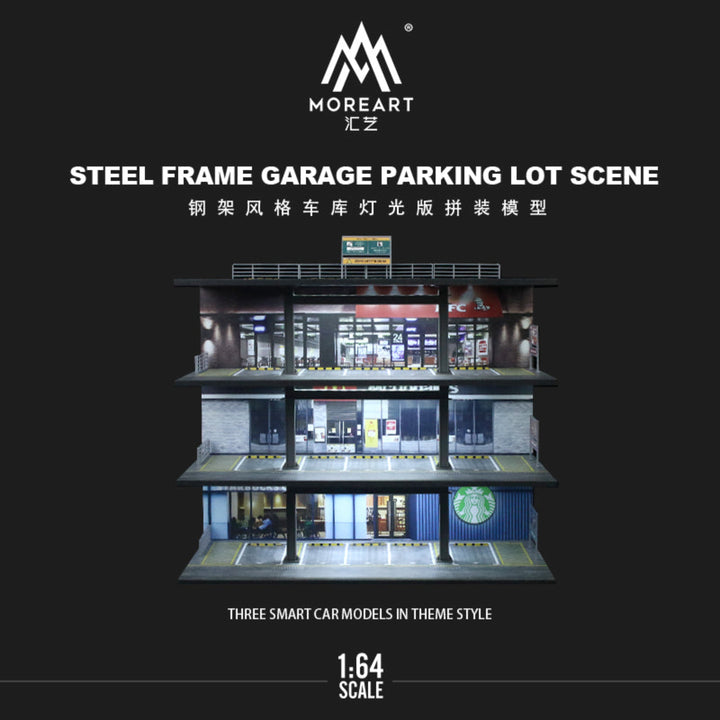 [Preorder] MoreArt 1:64 STEEL FRAME GARAGE PARKING LOT SCENE