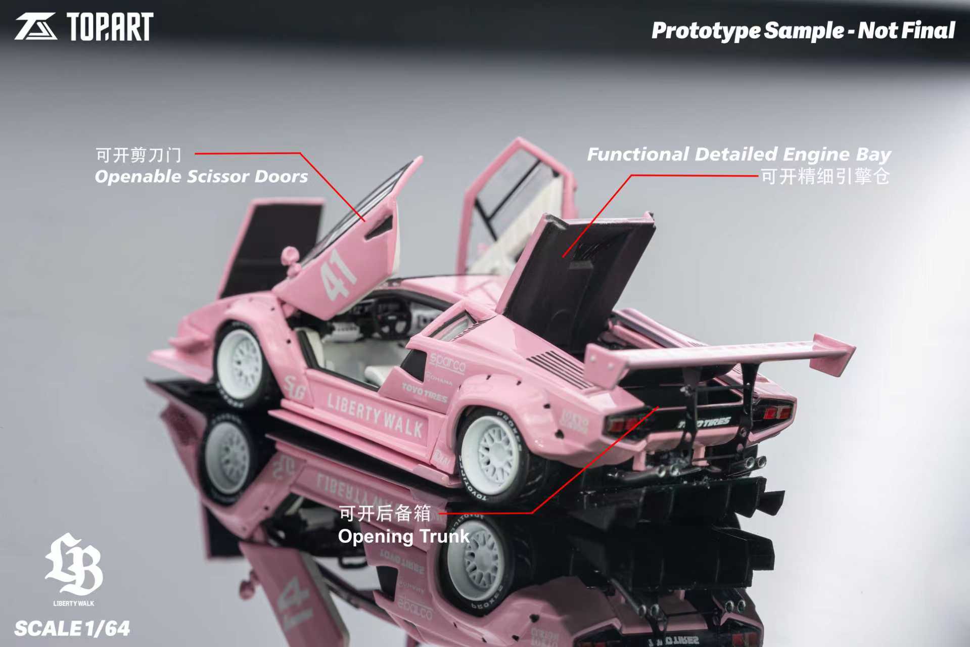 Preorder] TOPART 1:64 LBWK Lamborghini Countach TAO640012