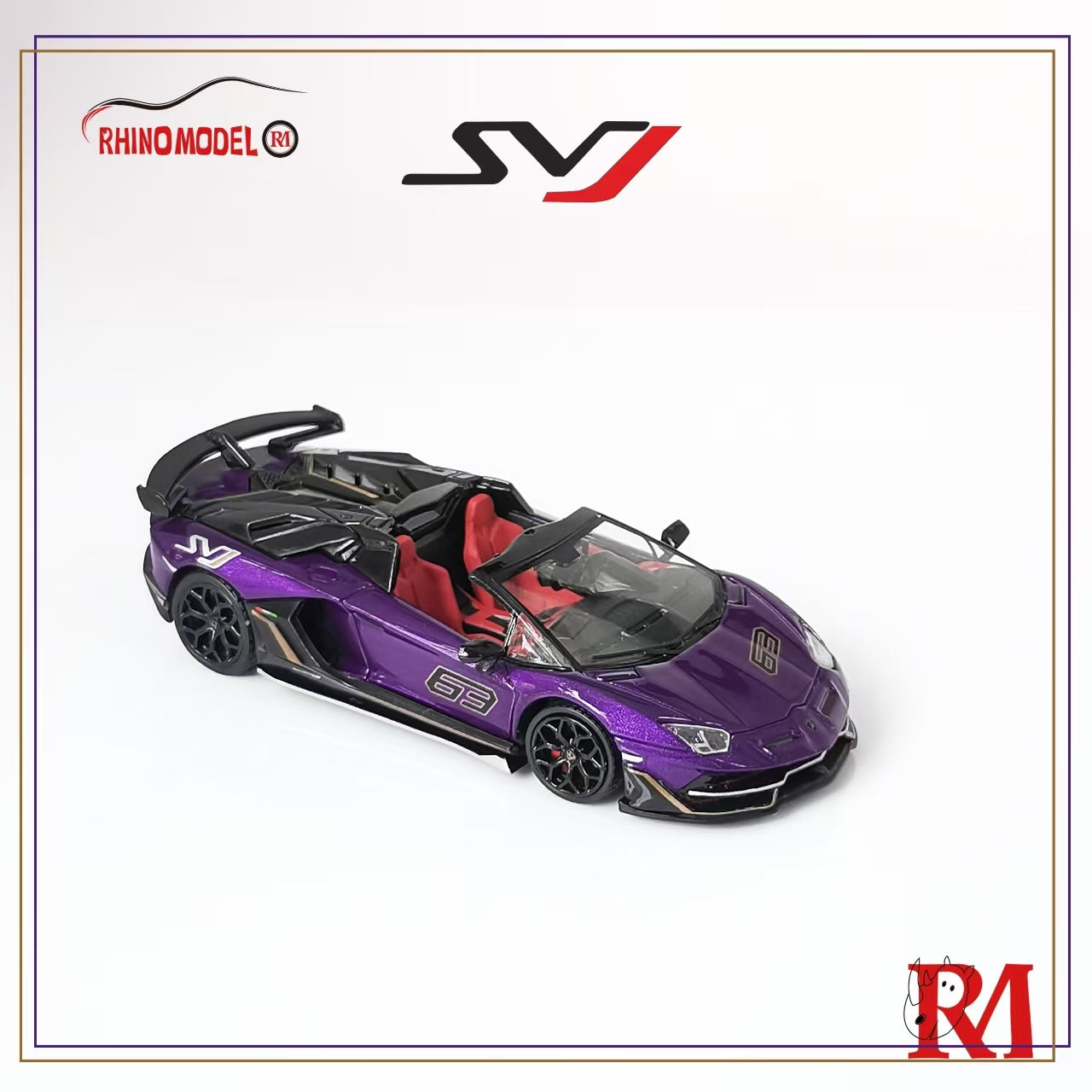 Rhino Model 1:64 Lamborghini Aventador svj Roadster (2 Colours