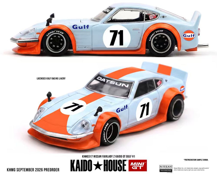 [Preorder] Kaido House x Mini GT 1:64 Nissan Fairlady Z Kaido GT GULF V1 KHMG317