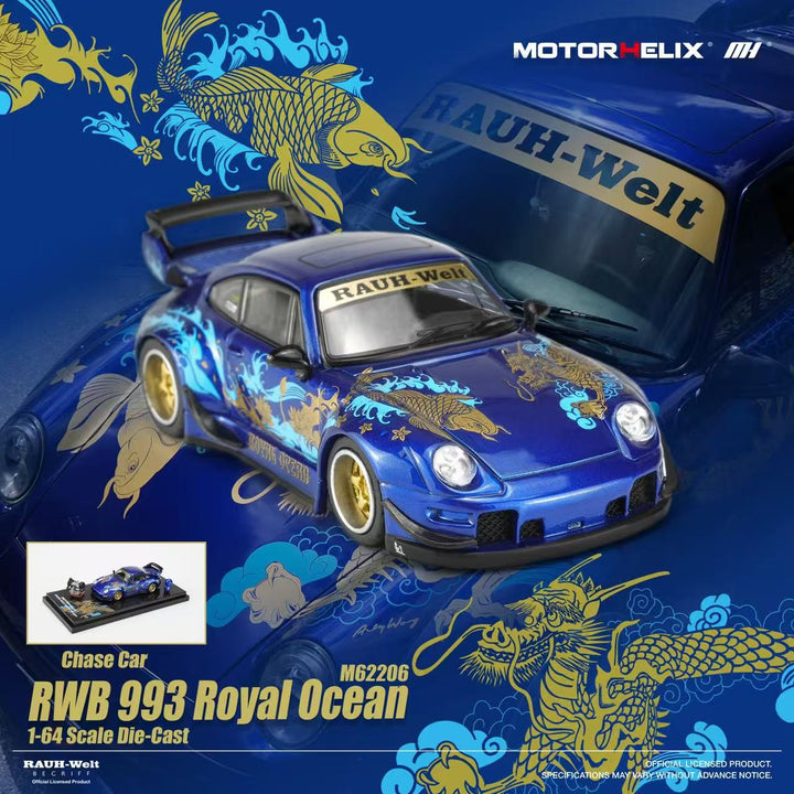 [Preorder] Motorhelix 1:64 Porsche RWB 993 Royal Ocean M62206