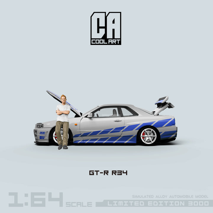 [Preorder] COOL ART 1:64 Nissan Skyline GT-R R34 Paul Silver (2 Versions)