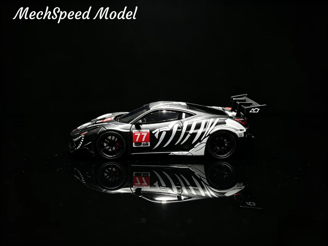 [Preorder] MechSpeed 1:64 Ferrari LB458GT Wing Modified Version Matte Black Bone Dragon