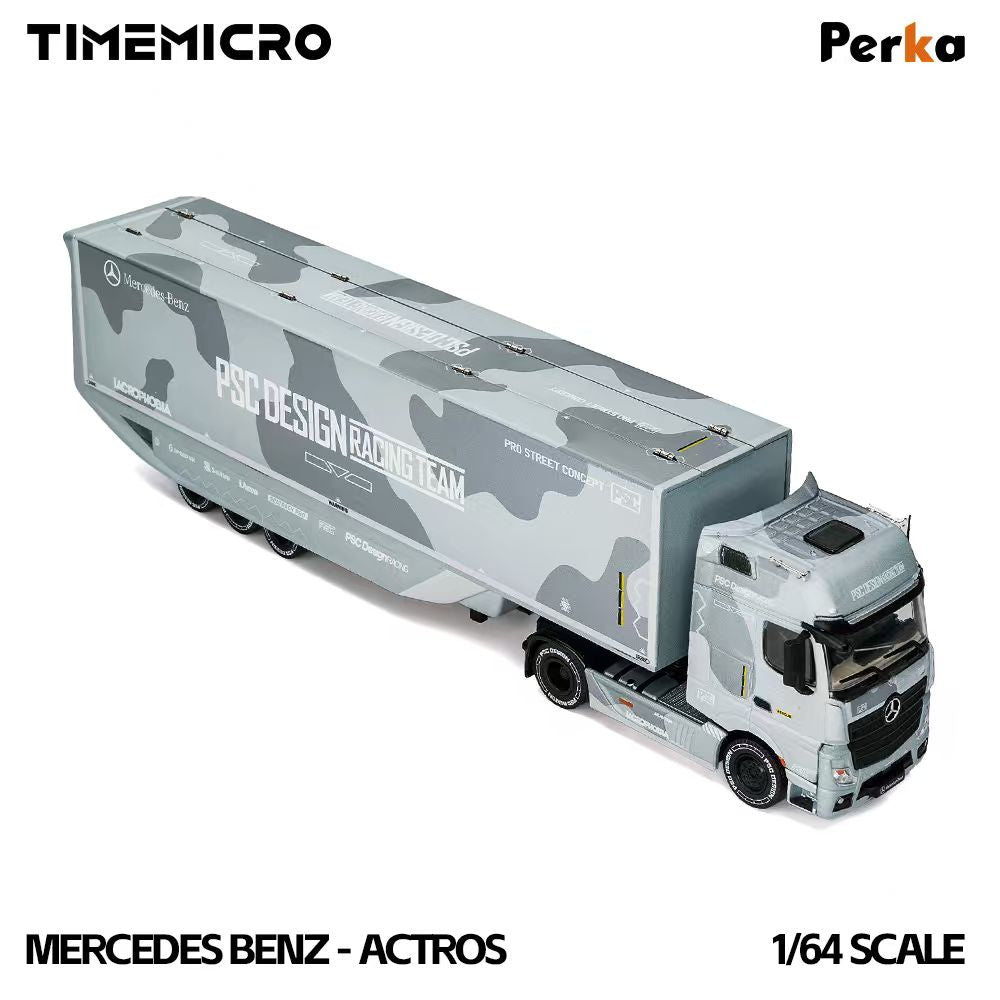 [Preorder] TimeMicro 1:64 Mercedes-Benz: Actros Aero Trailer PSC Fighter Jet Gray TM646753