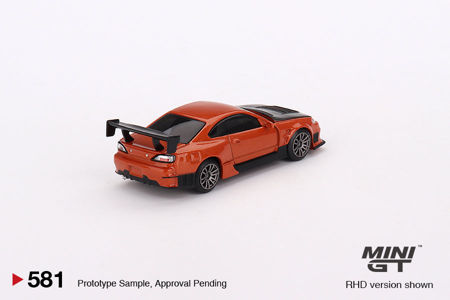 Mini GT 1:64 Nissan Silvia S15 D-MAX Metallic Orange MGT00581 Rear