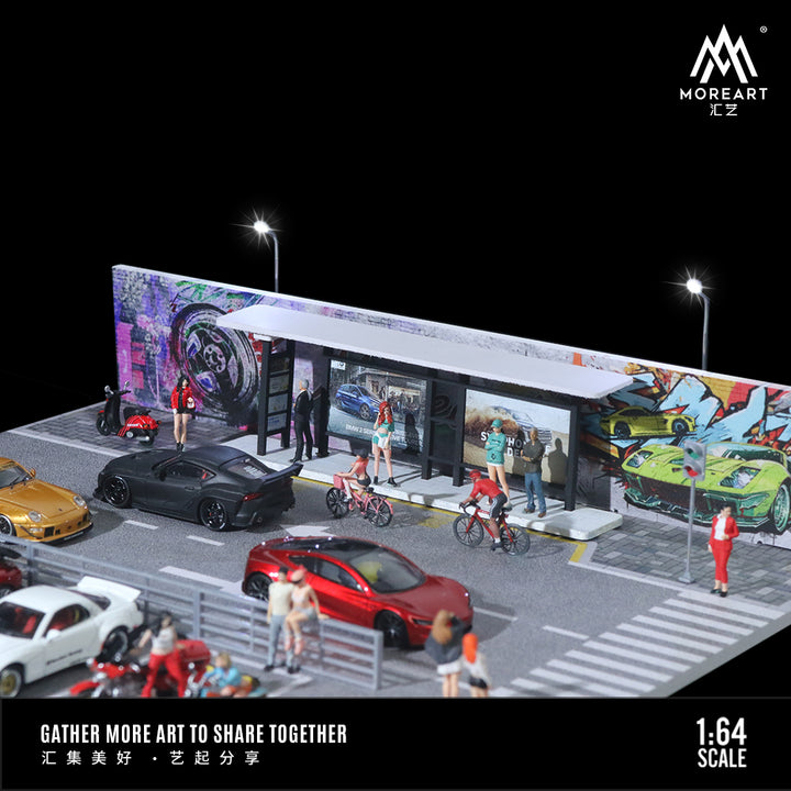 [Preorder] MoreArt 1:64 BUS STATION ROAD SCENE MODEL MO925017