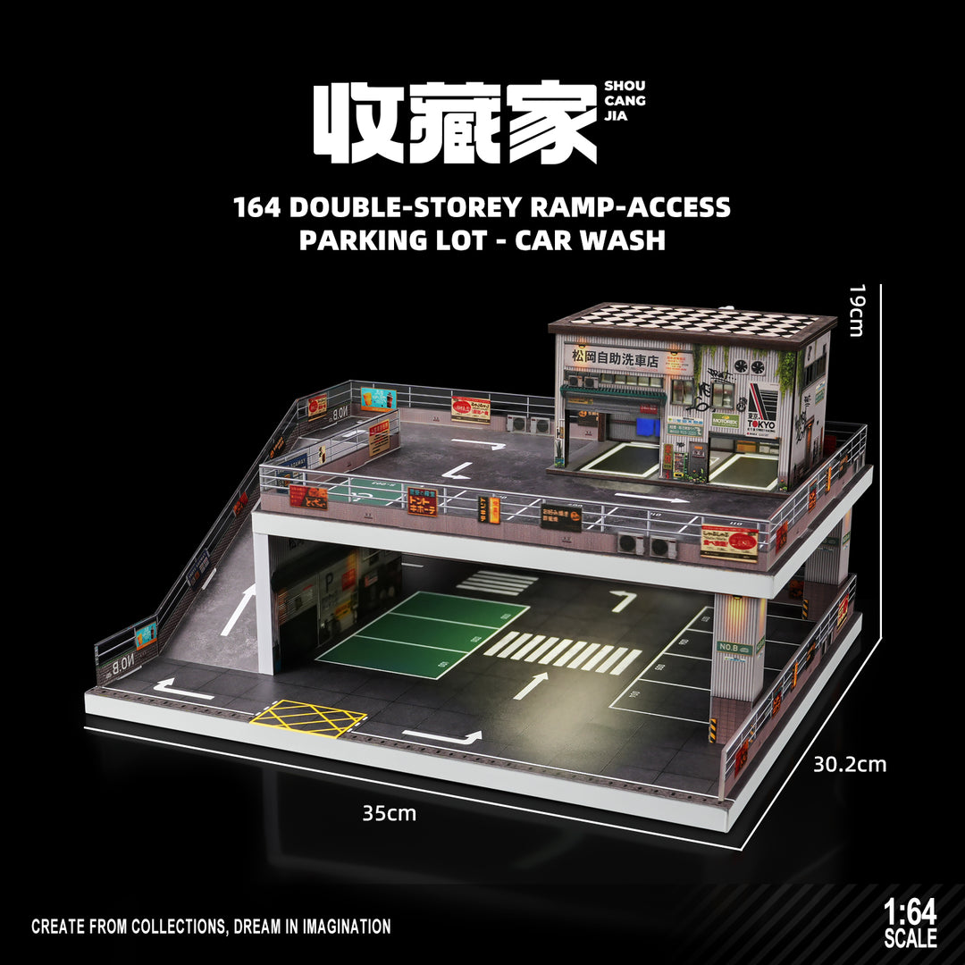 [Preorder] SHOU CANG JIA 1:64 Double-Storey Ramp-Access Parking Lot SCENE Model (2 Versions) SCJ-73451A/SCJ-73451B