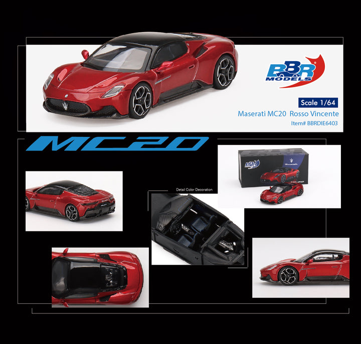 [Preorder] BBR Models 1:64 Maserati MC20 Rosso Vincente
