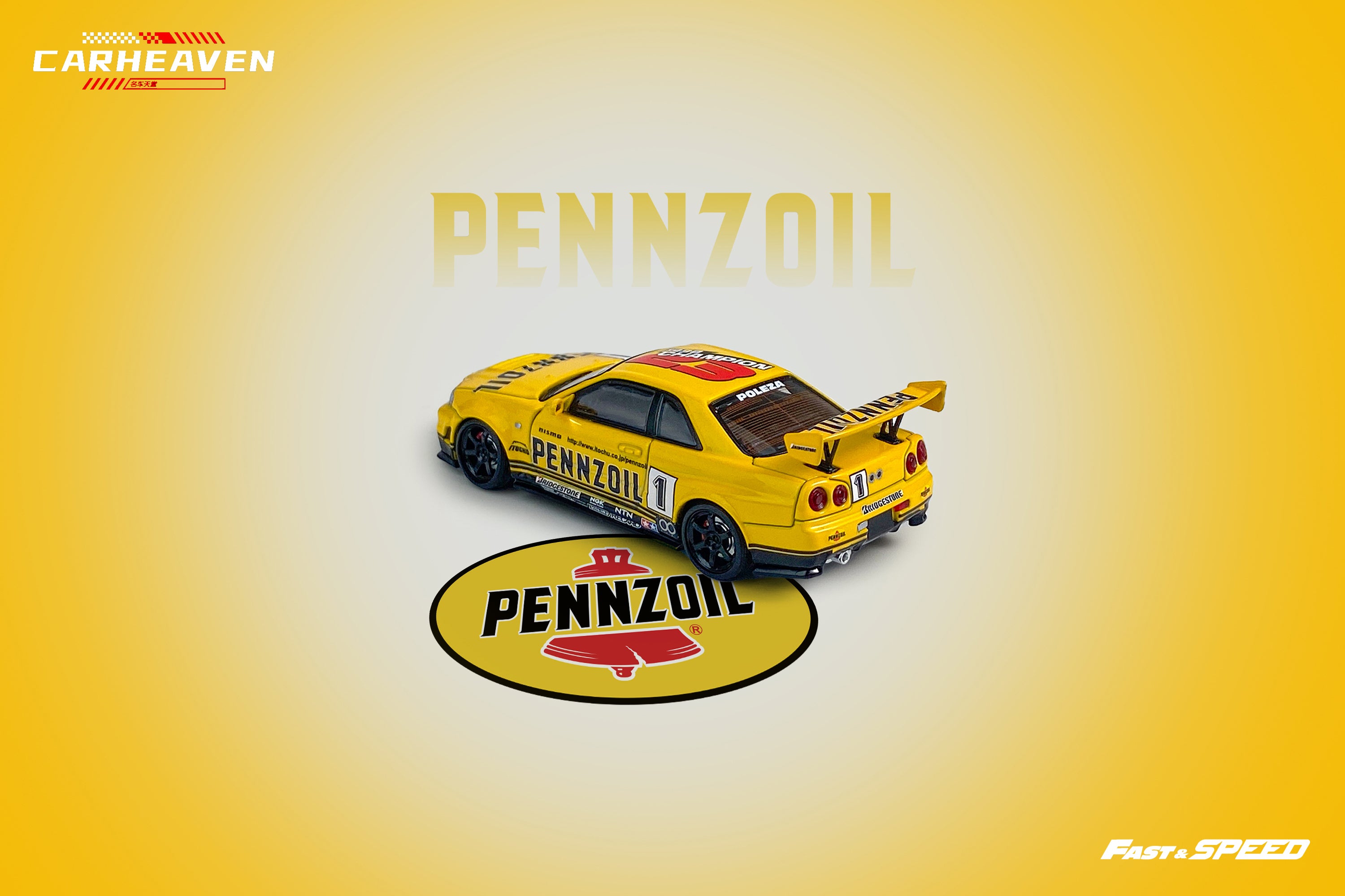 Fast Speed 1:64 Nissan Skyline GT-R R34 Nismo Z-Tune Pennzoil #1