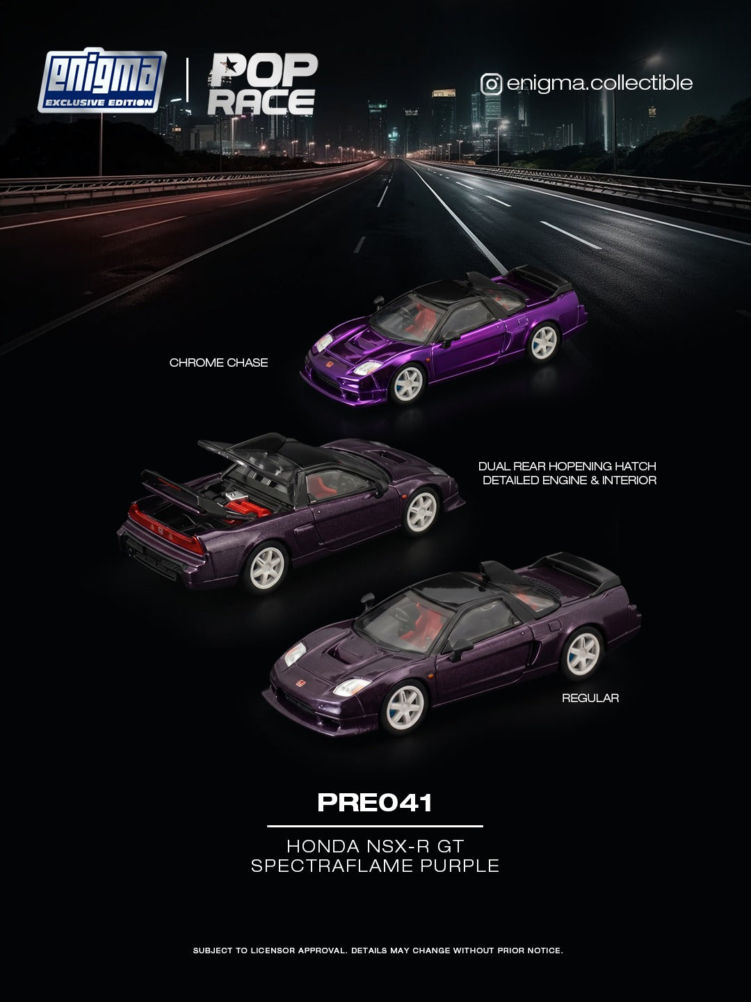 [Preorder] POPRACE 1:64 HONDA NSX-R GT SPECTRA FLAME PURPLE PRE041