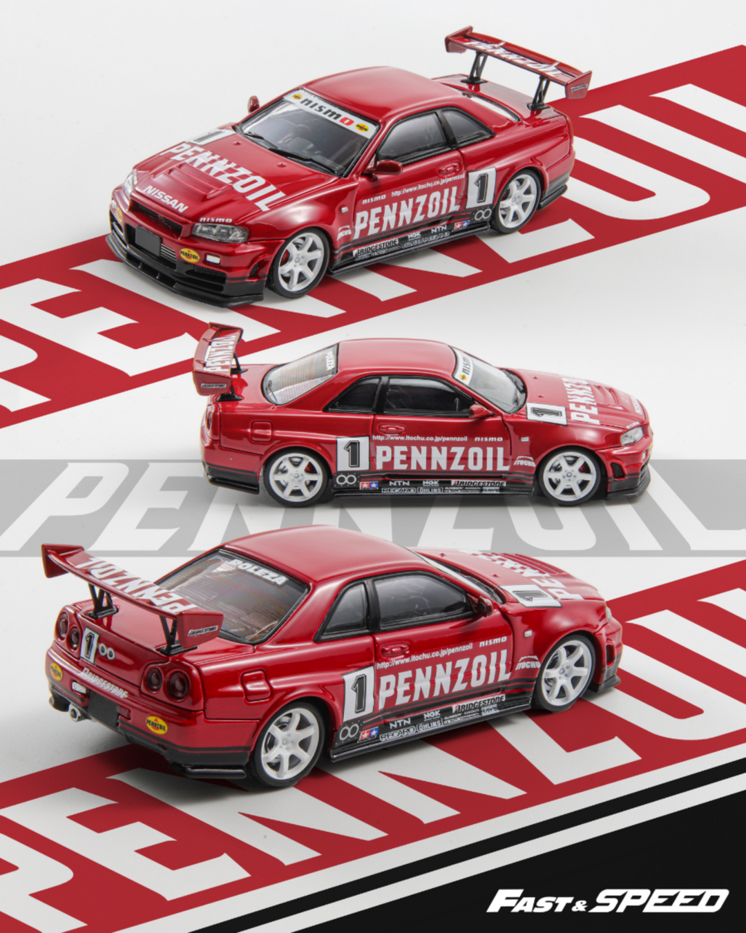Fast Speed 1:64 Nissan Skyline GT-R R34 Nismo Z-Tune Pennzoil #1 Fast Speed 1:64 Nissan Skyline GT-R R34 Nismo Z-Tune Pennzoil #1