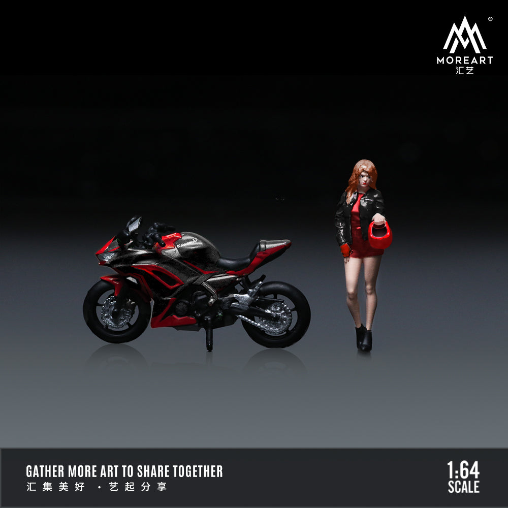 [Preorder] MoreArt 1:64 KAWASAKI NINJA650 BLACK AND RED MOTORCYCLE DOLL