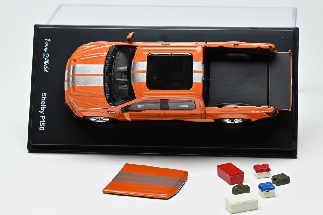 [Preorder] Funny Model 1:64 Shelby F150 Super Snake Orange with Silver strips