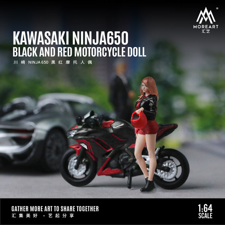 [Preorder] MoreArt 1:64 KAWASAKI NINJA650 BLACK AND RED MOTORCYCLE DOLL