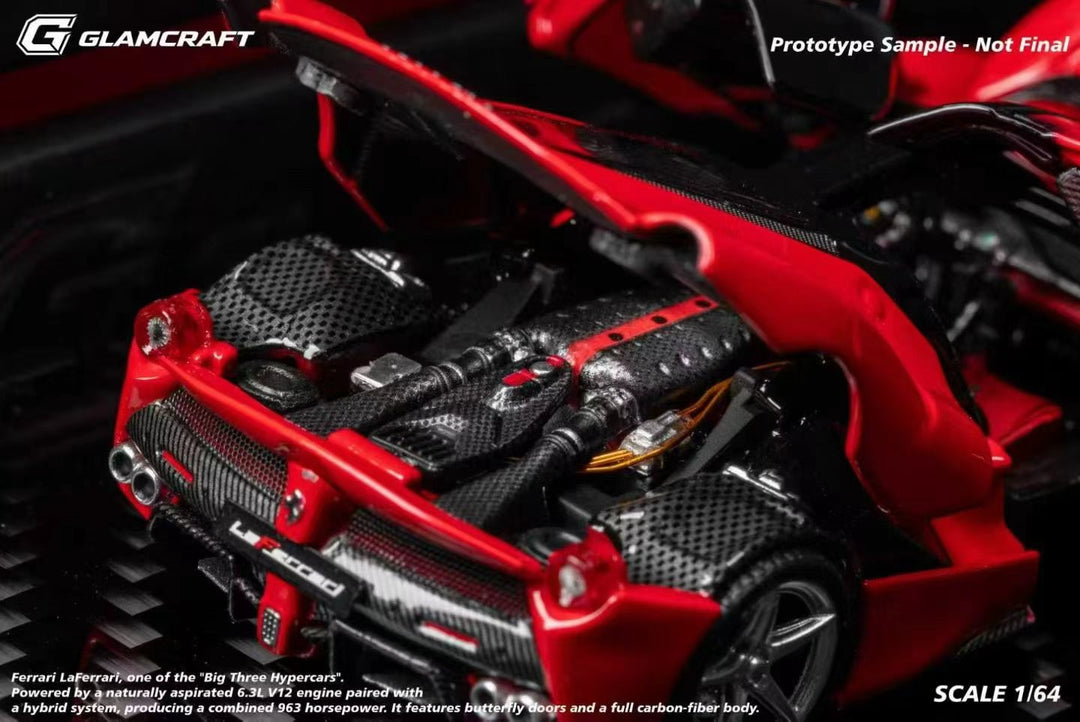 [Preorder] GlamCraft 1:64 Ferrari LaFerrari Full Open Red